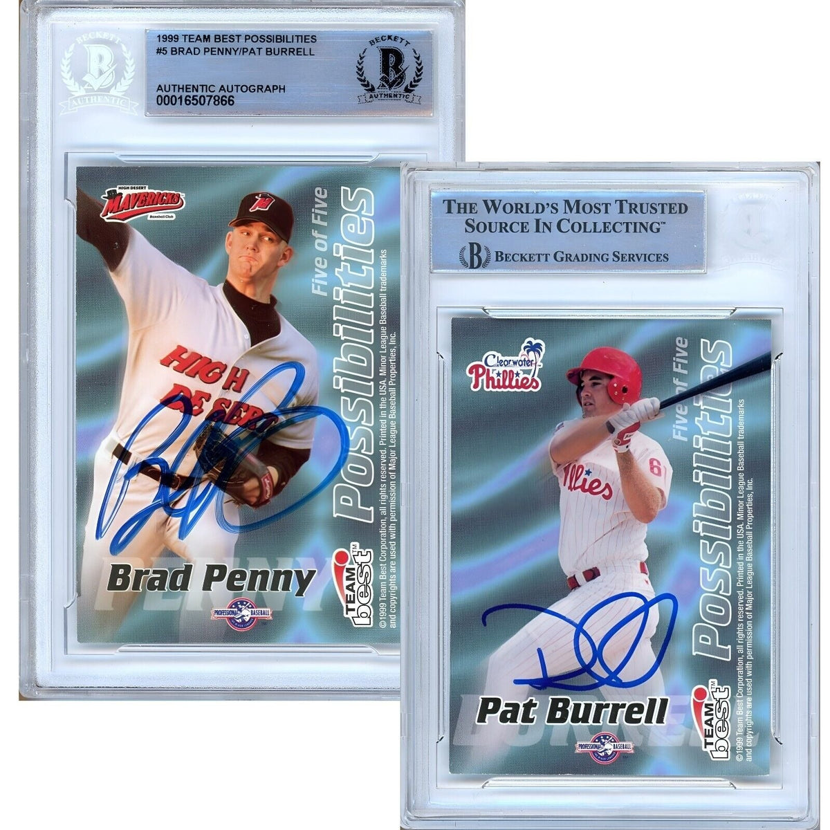 Brad Penny Team Best Possibilities Autographed Trading Card Beckett BAS