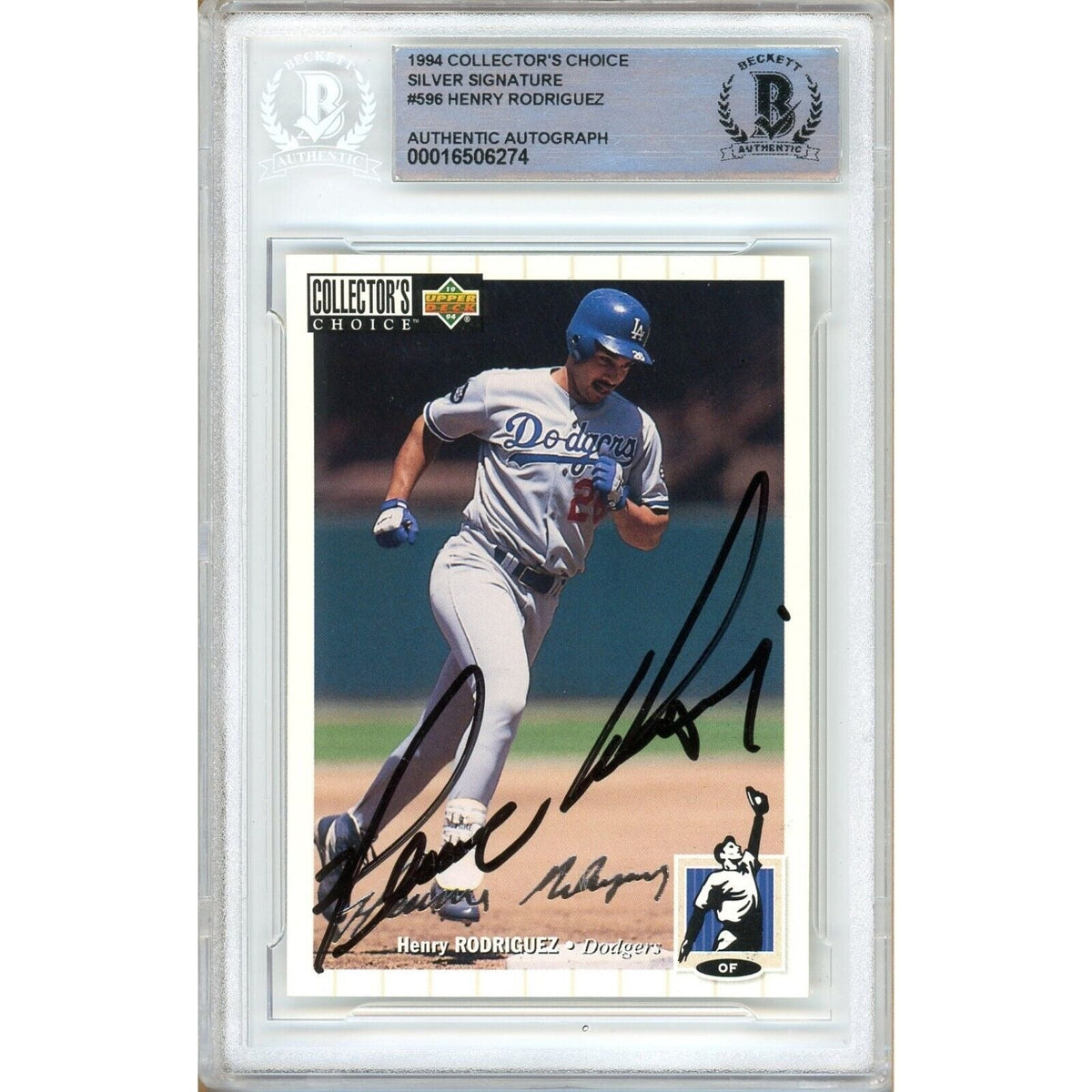 Henry Rodriguez Collectors Choice Autographed Trading Card Beckett BAS