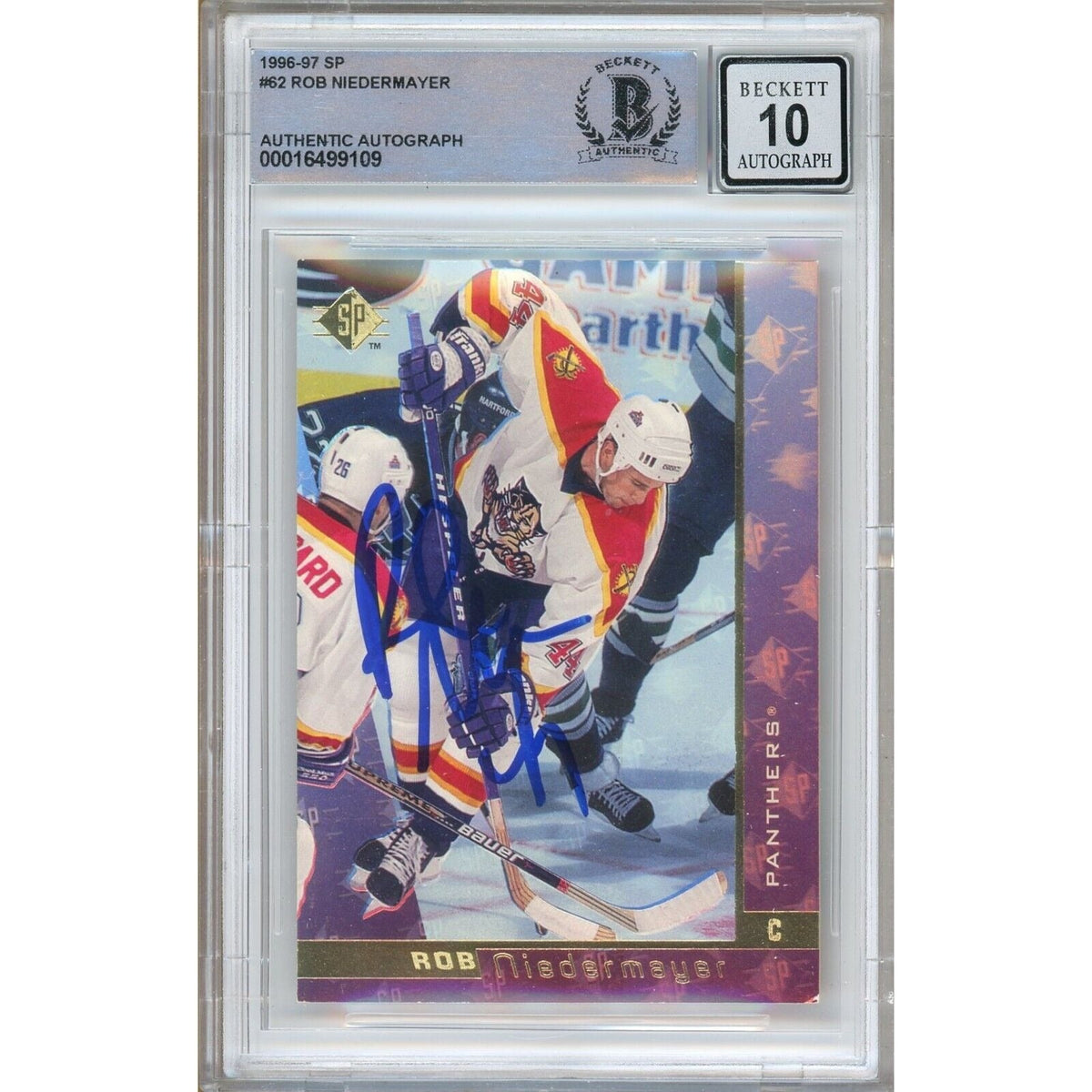 Rob Niedermayer Florida Panthers Signed Autographed Trading Card Beckett BGS