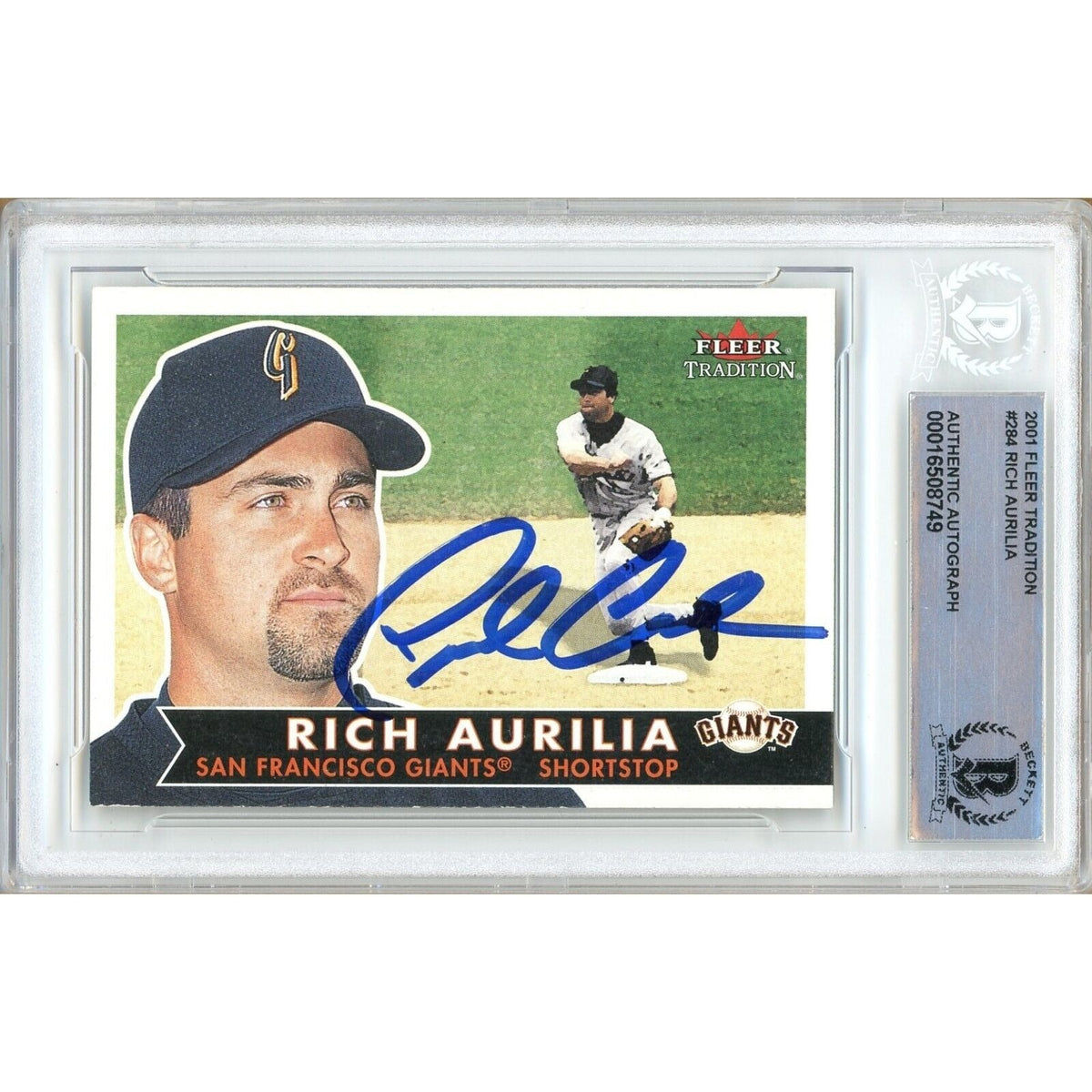 Rich Aurilia San Francisco Giants Autographed Trading Card Beckett BAS