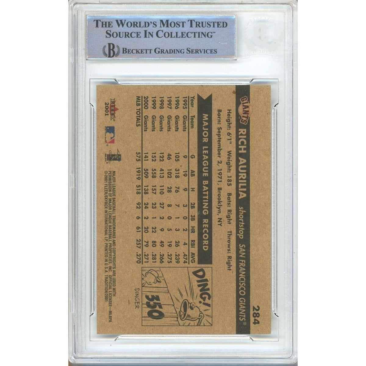 Rich Aurilia San Francisco Giants Auto Trading Card Beckett BAS