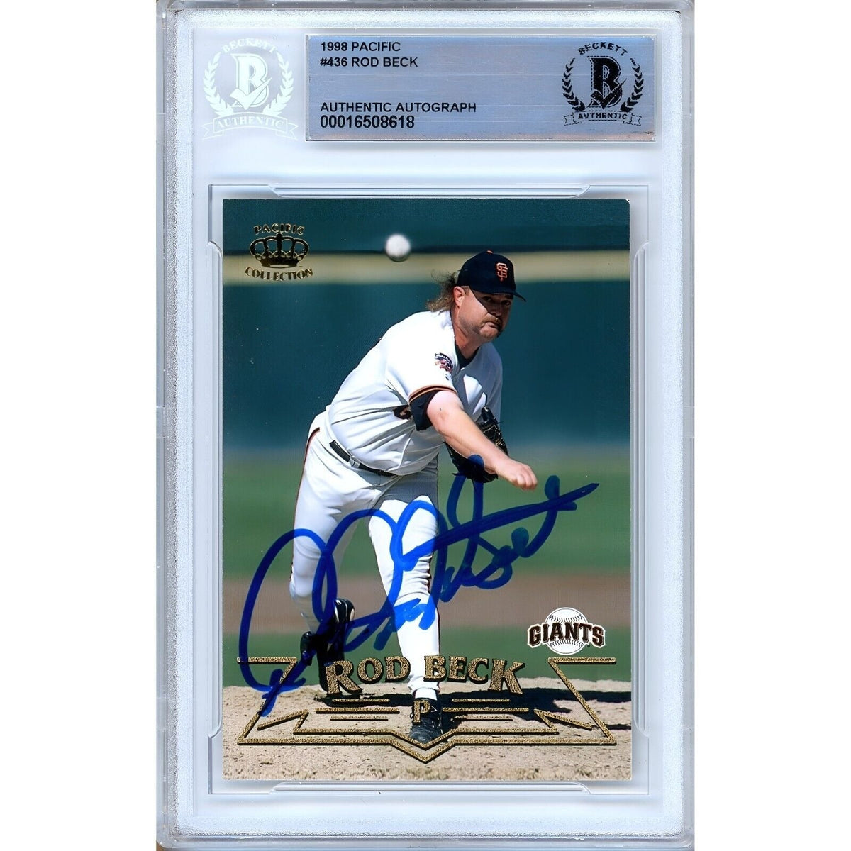 Rod Beck San Francisco Giants Autographed Trading Card Beckett BAS