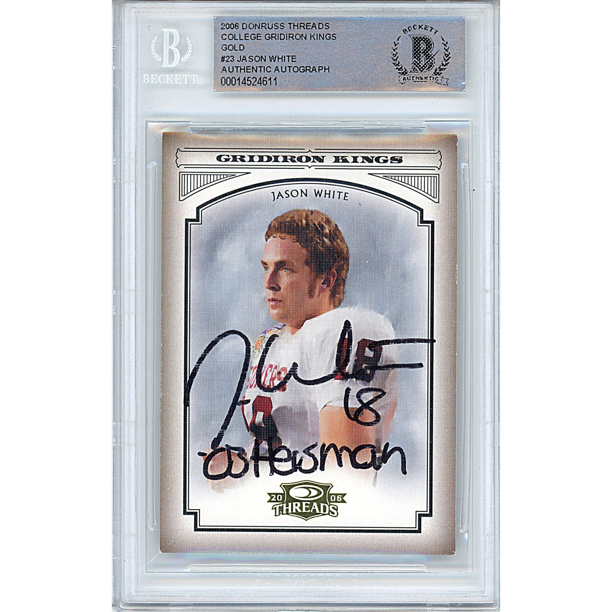 Jason White Donruss Gridiron Kings Autographed Trading Card Beckett BGS