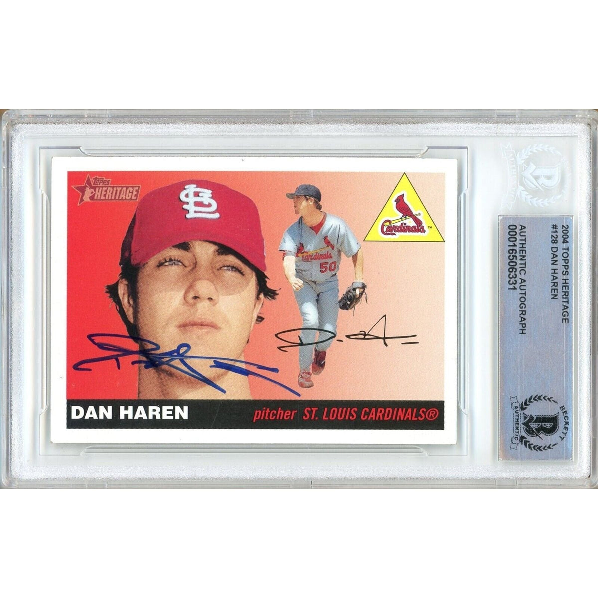 Dan Haren St Louis Cardinals Autographed Trading Card Beckett BAS