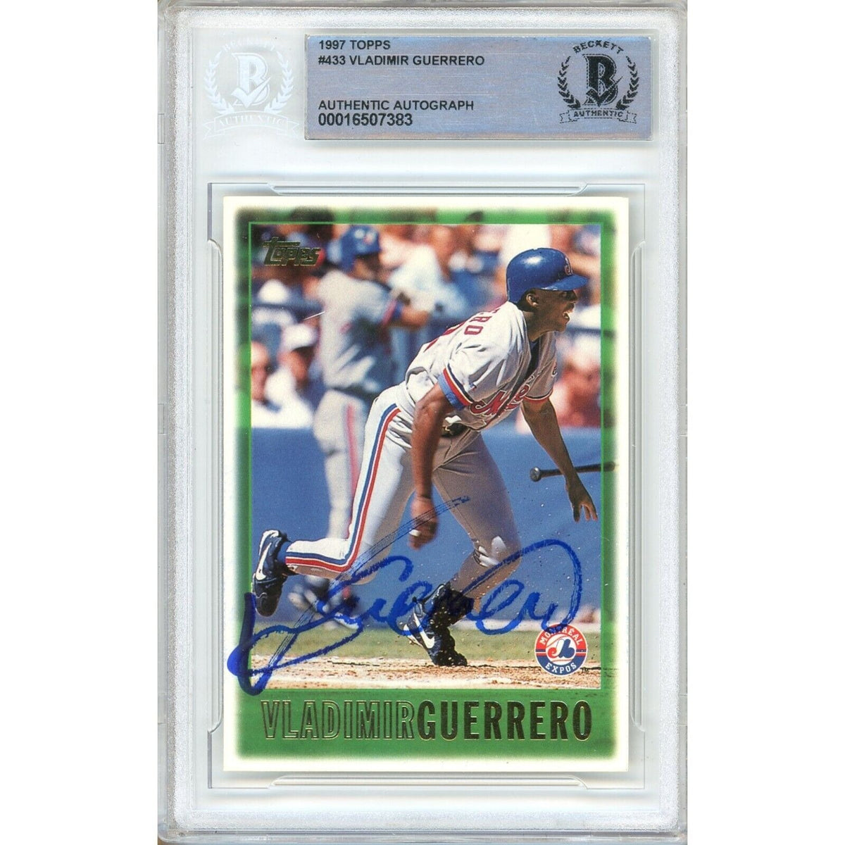 Vladimir Guerrero Montreal Expos Signed Autographed Trading Card Beckett BAS
