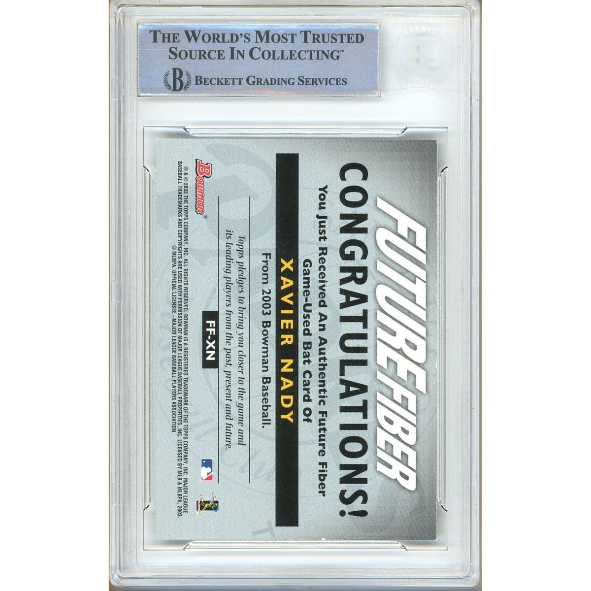 Xavier Nady San Diego Padres Auto Trading Card Beckett BGS