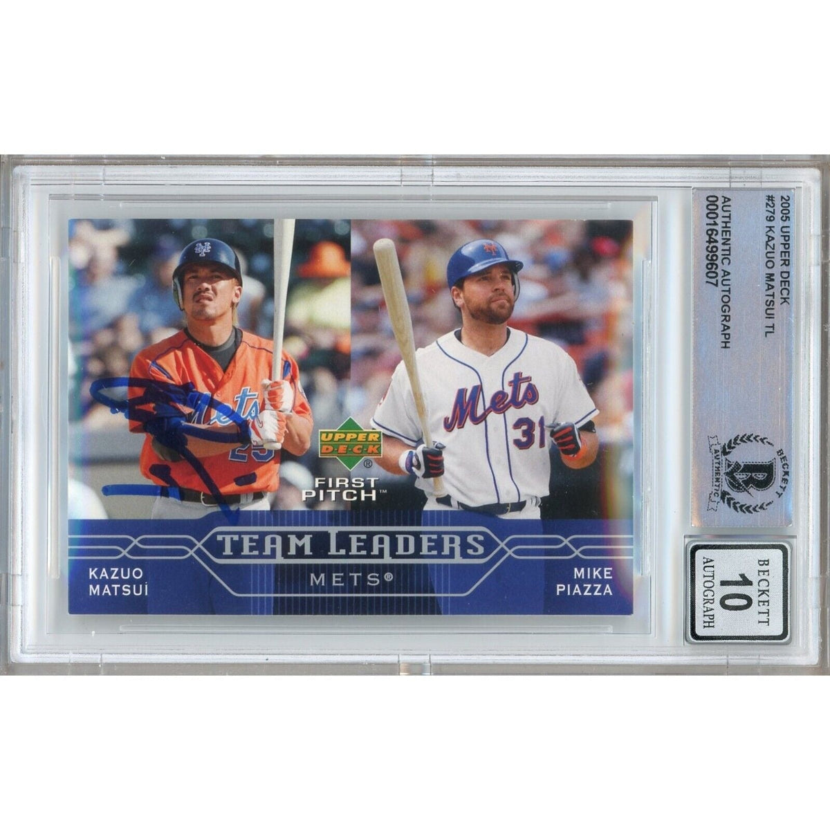 Kazuo Matsui Upper Deck Team Leaders Autographed Trading Card Beckett BGS