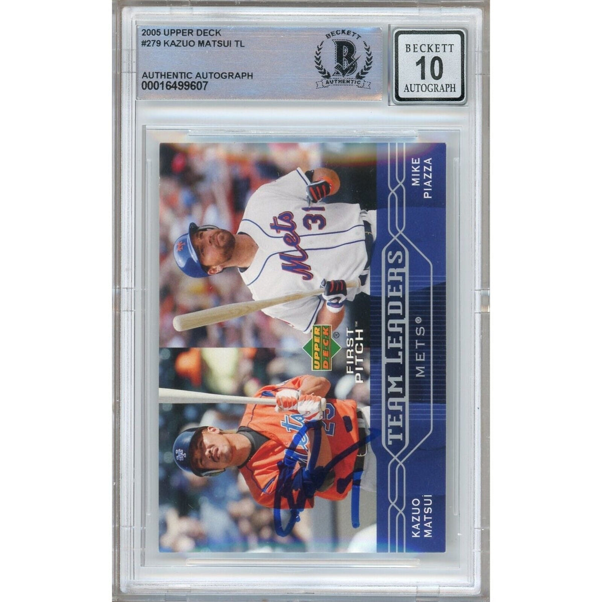 Kazuo Matsui Upper Deck Team Leaders Signed Trading Card Beckett BGS