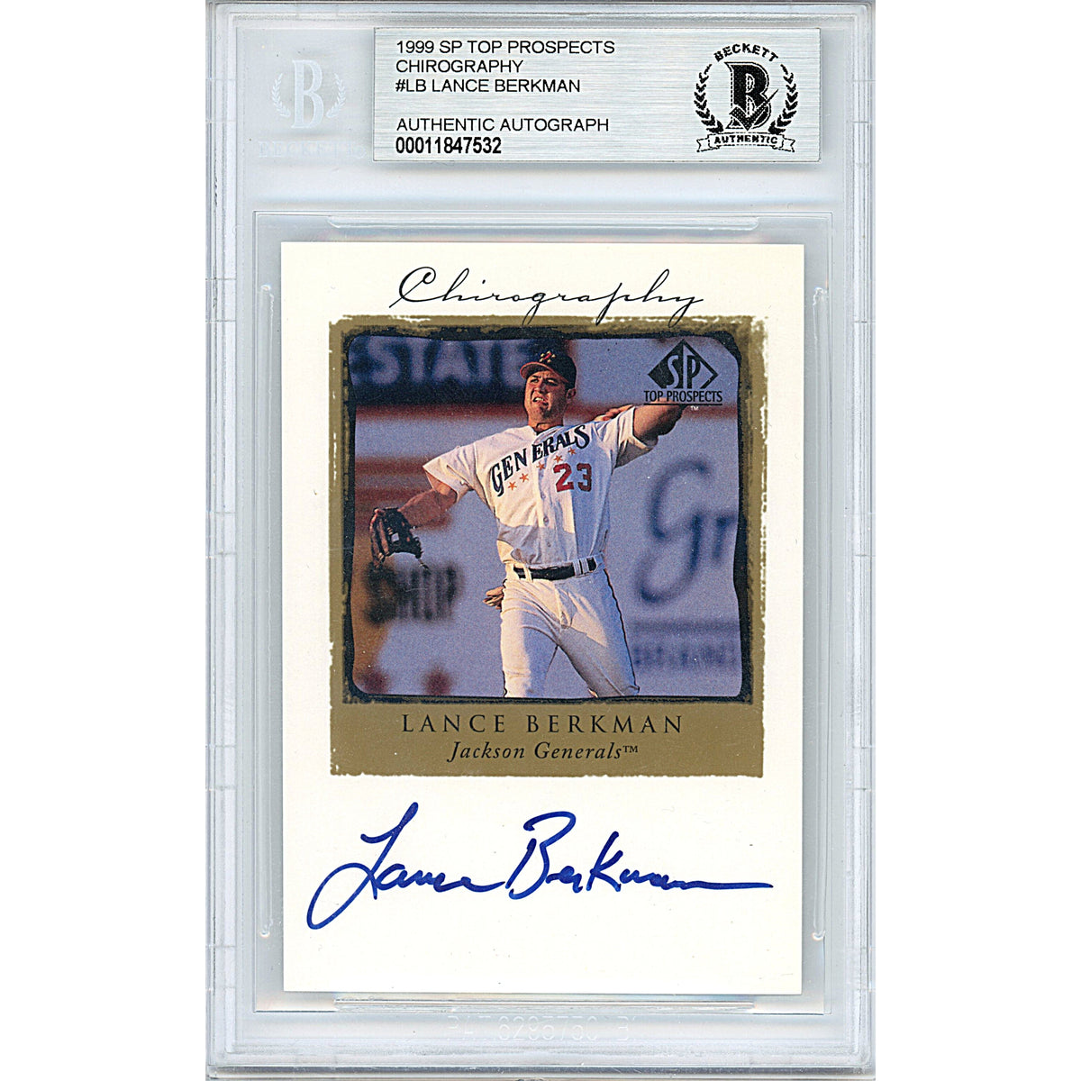 Lance Berkman Upper Deck Autographed Trading Card Beckett BGS