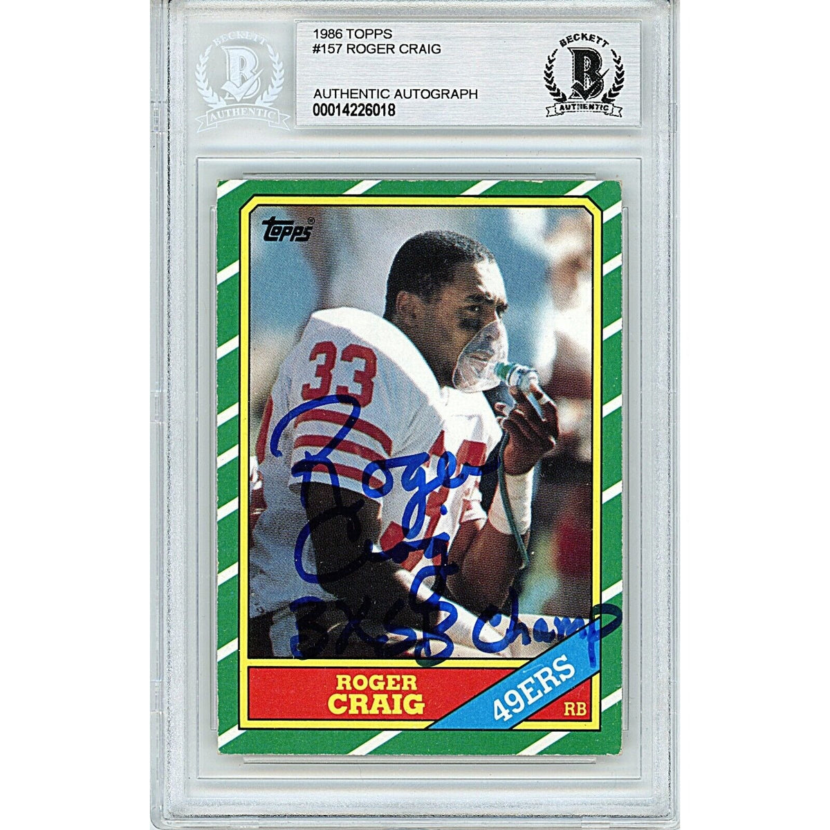 Roger Craig San Francisco Autographed Trading Card Beckett BAS