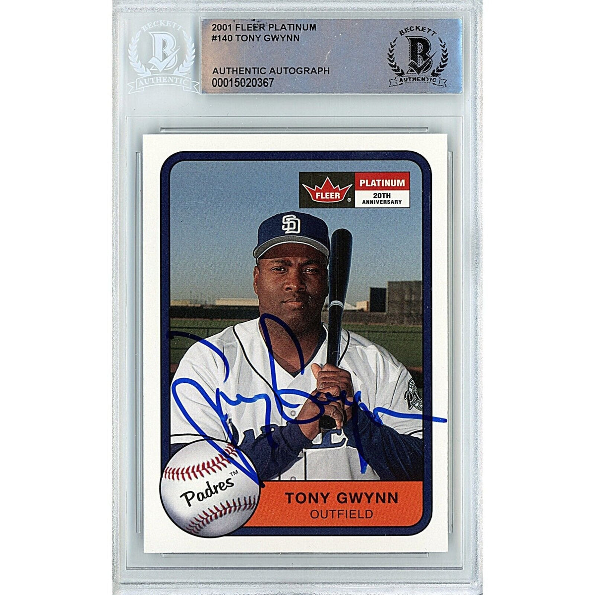 Tony Gwynn San Diego Padres Autographed Trading Card Beckett BAS