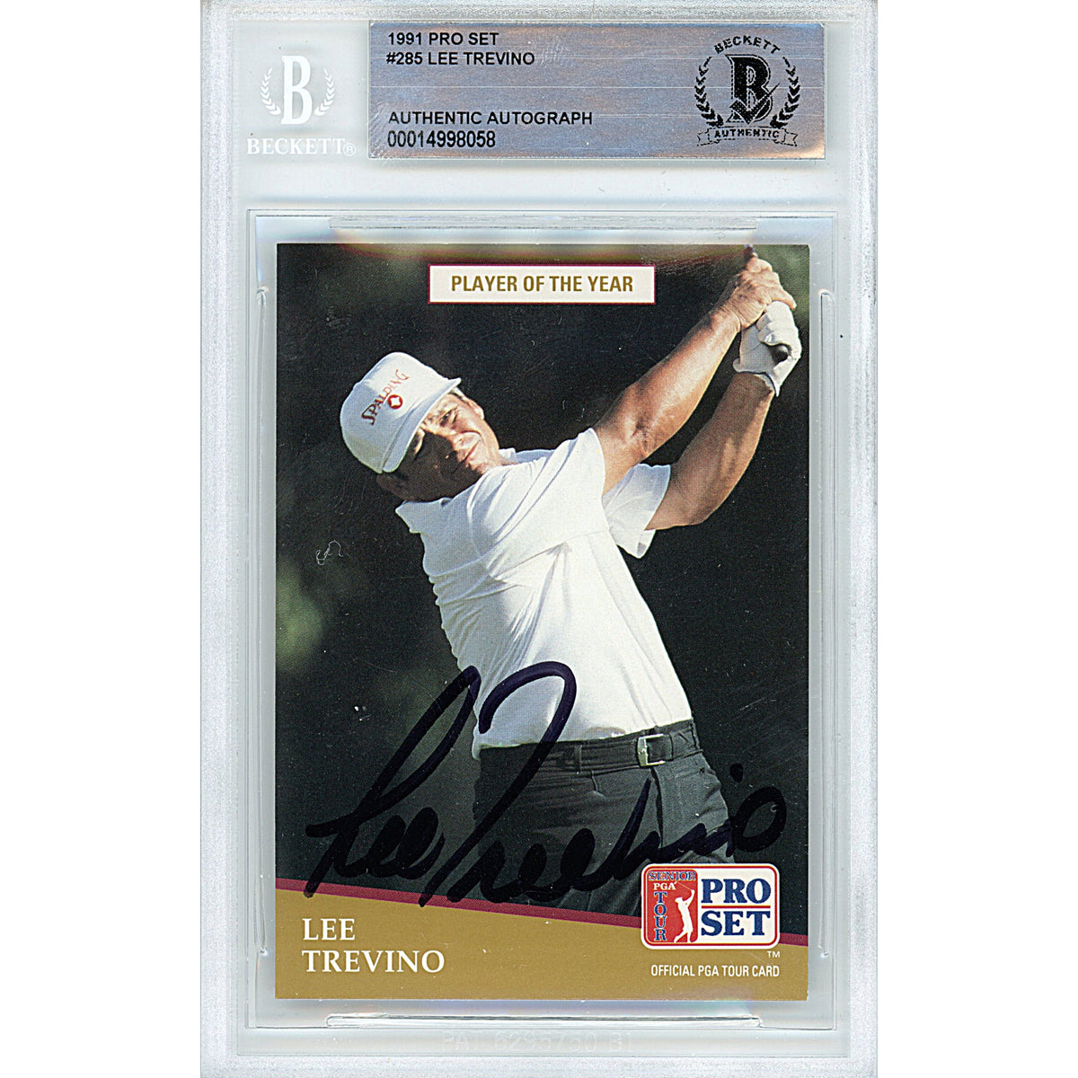 Lee Trevino Tour Pro Set Autographed Trading Card Beckett BGS