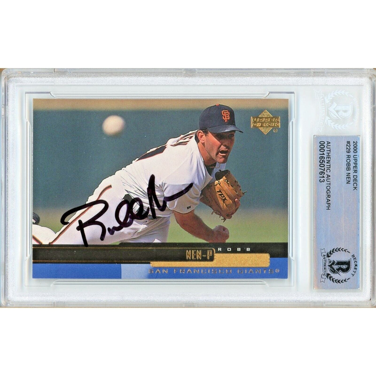 Robb Nen San Francisco Giants Autographed Trading Card Beckett BAS