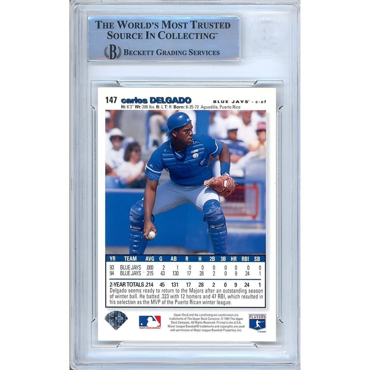 Carlos Delgado Collectors Choice Signed Trading Card Beckett BAS