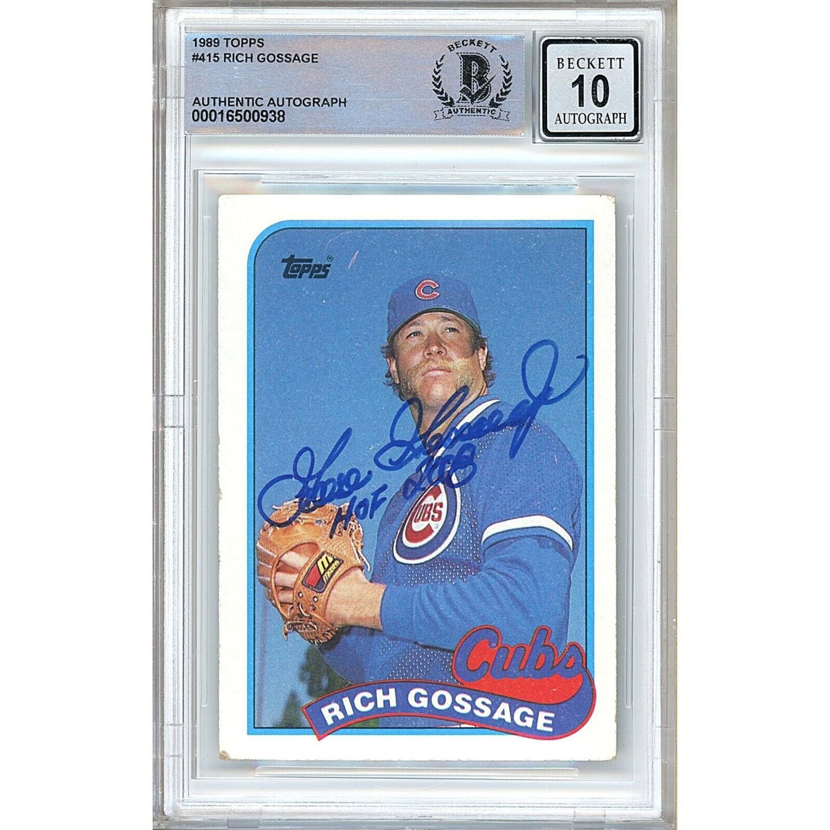 Goose Gossage Chicago Cubs Autographed Trading Card Beckett BGS