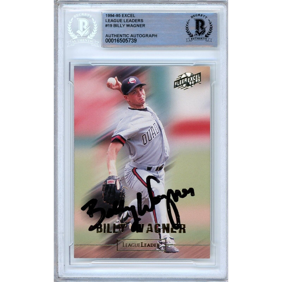 Billy Wagner Fleer Excel Autographed Trading Card Beckett BAS