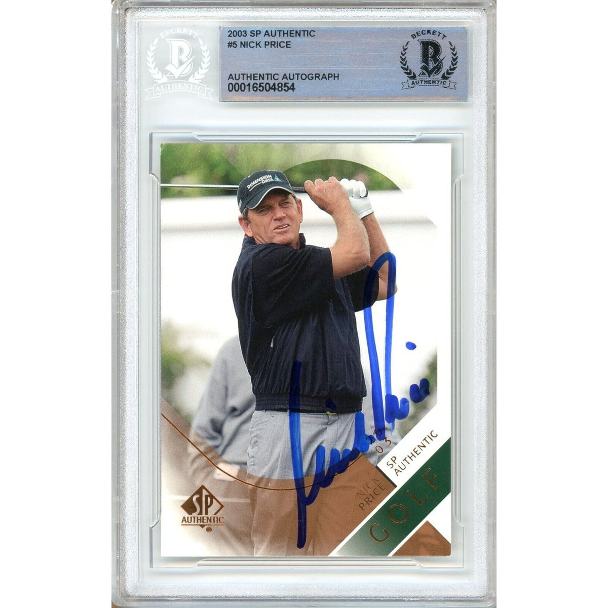 Nick Price Signed Autographed Trading Card Beckett BAS