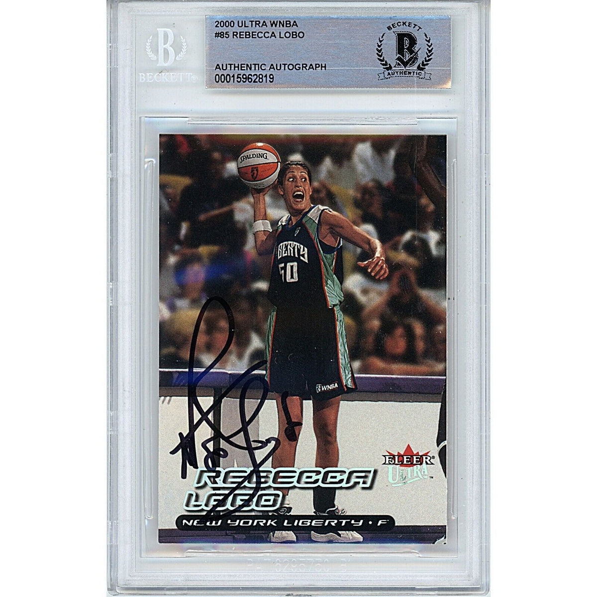 Rebecca Lobo New York Liberty Autographed Trading Card Beckett BAS