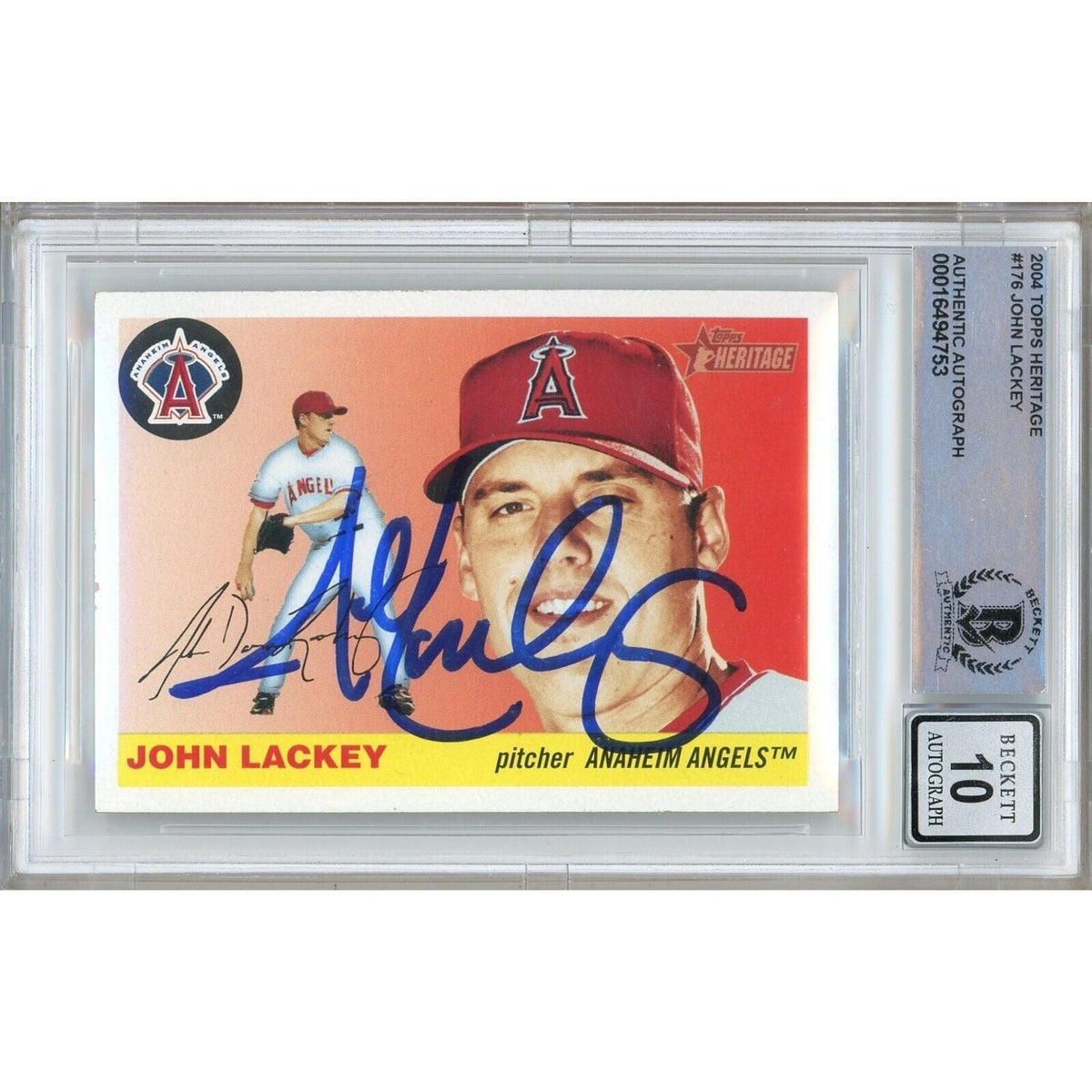 John Lackey Autographed Trading Card Beckett BGS