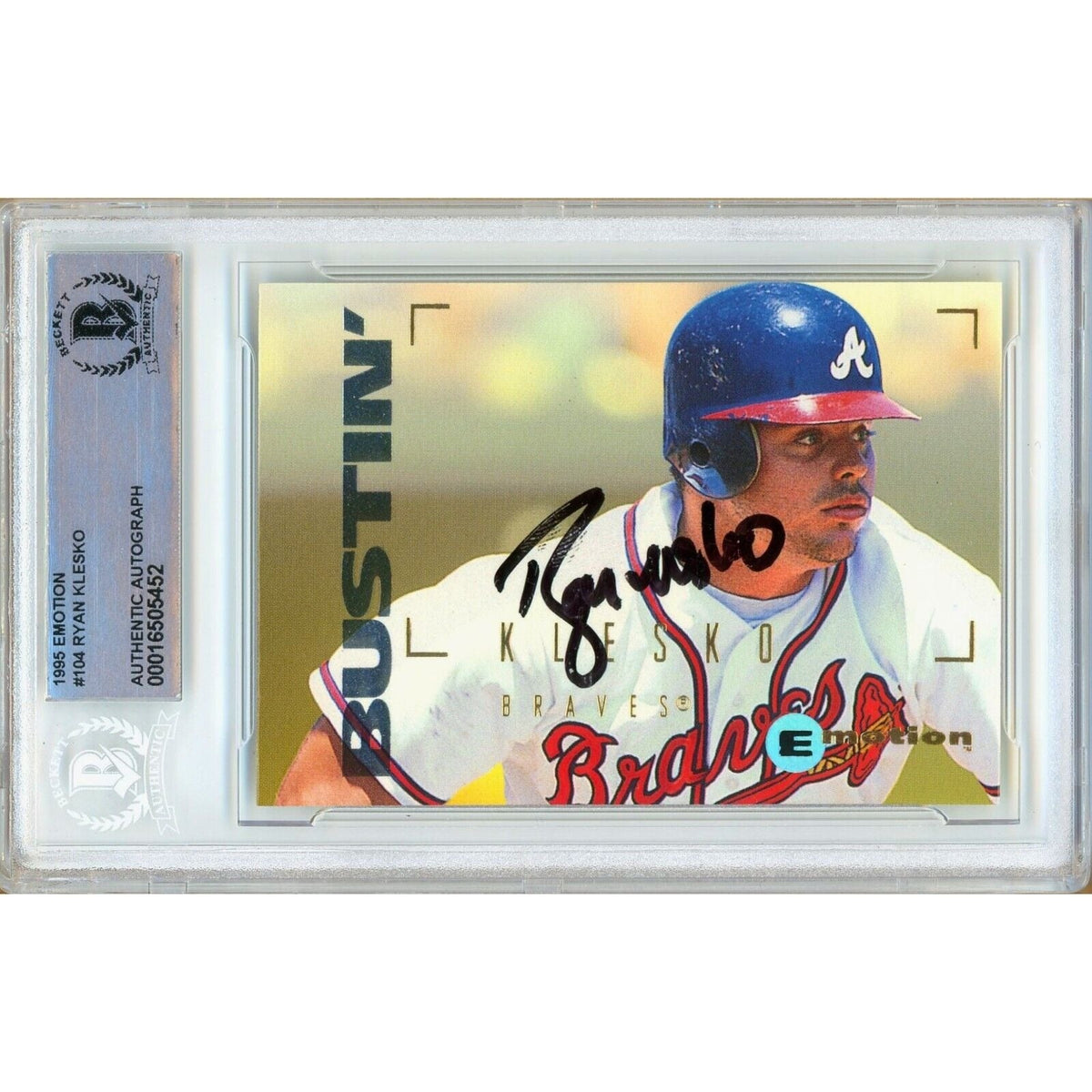 Ryan Klesko Atlanta Braves Signed Autographed Trading Card Beckett BAS