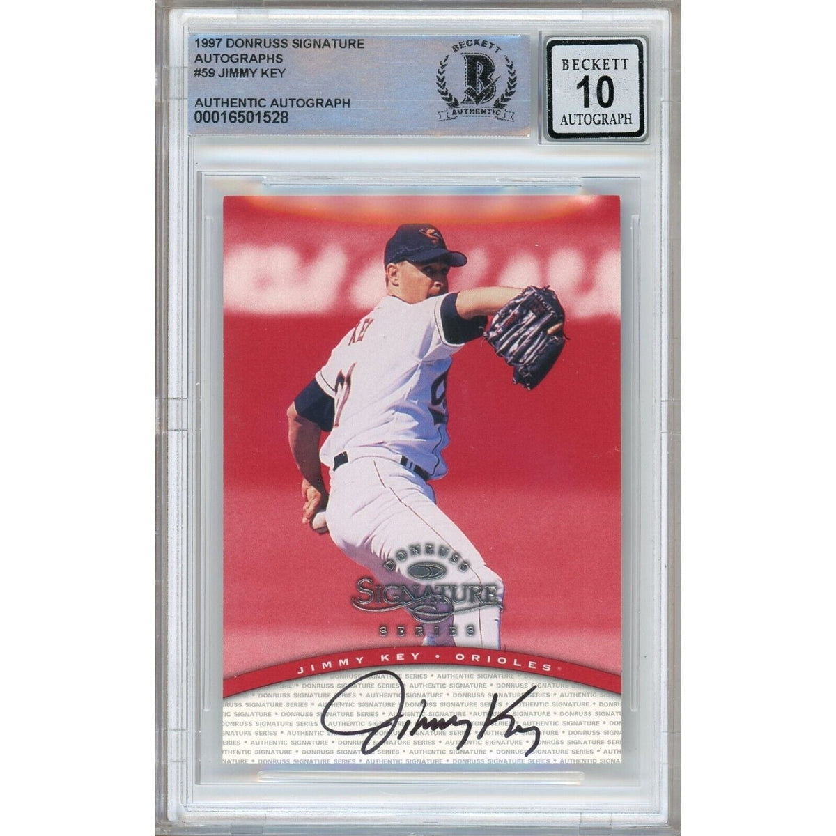 Jimmy Key Baltimore Orioles Autographed Trading Card Beckett BAS
