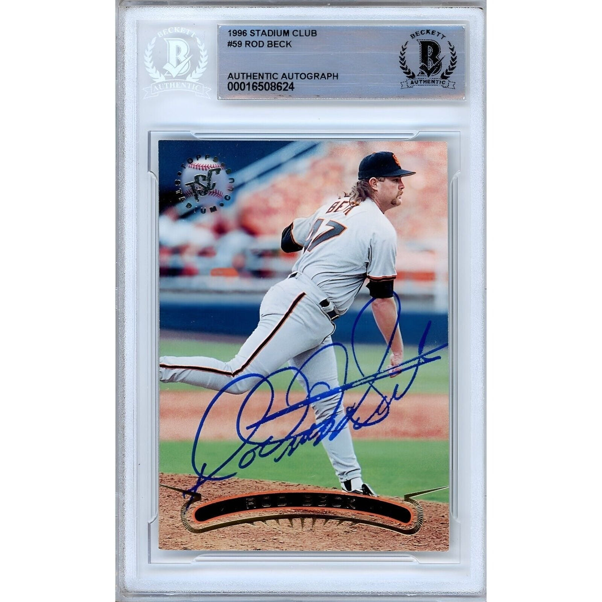 Rod Beck San Francisco Giants Autographed Trading Card Beckett BAS
