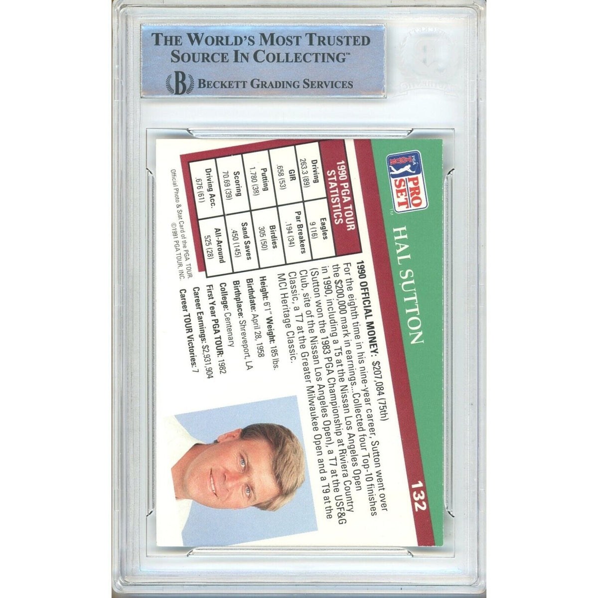 Hal Sutton Pro Set Autograph Trading Card Beckett BAS