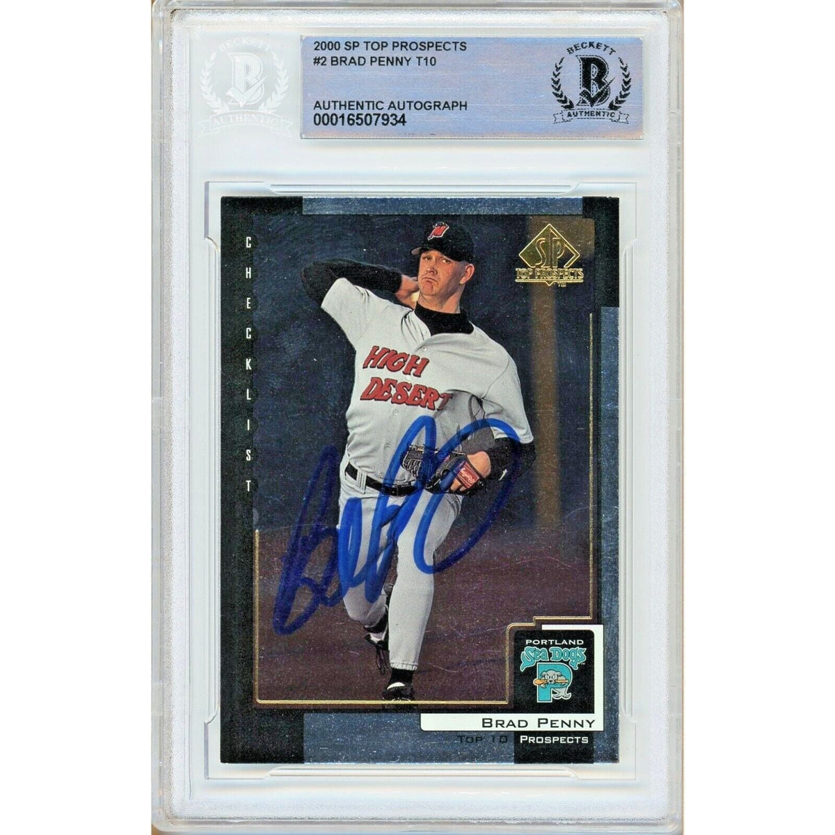 Brad Penny Top Prospects Autographed Trading Card Beckett BAS