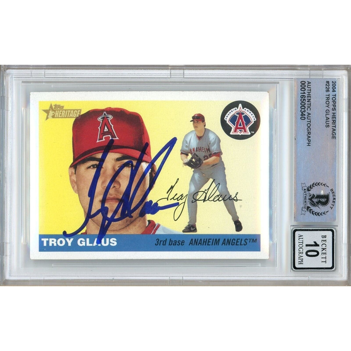Troy Glaus Autographed Trading Card Beckett BGS
