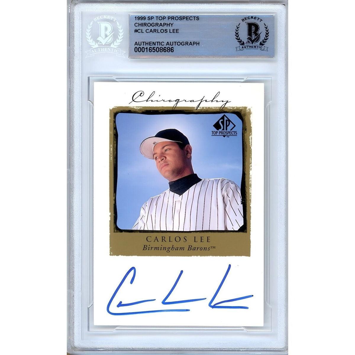 Carlos Lee Upper Deck Autographed Trading Card Beckett BAS