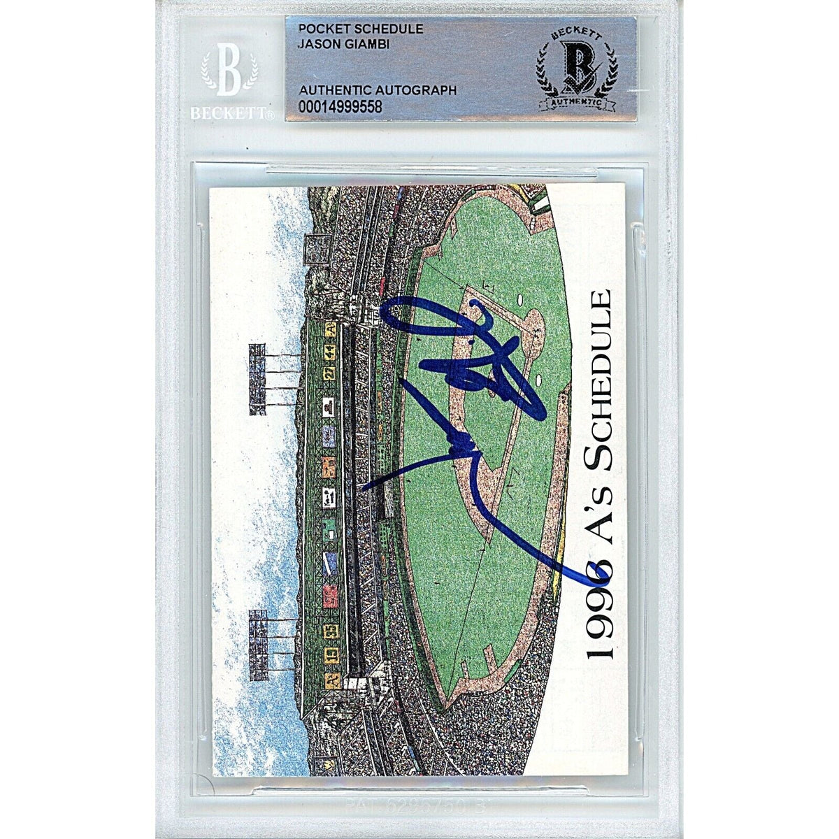 Jason Giambi Oakland Athletics Autographed Signed Trading Card Beckett BAS
