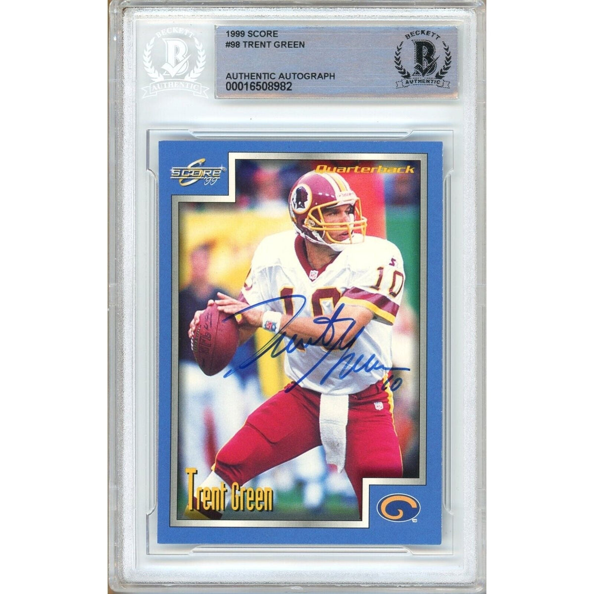 Trent Green Washington Commanders Signed Autographed Trading Card Beckett BAS
