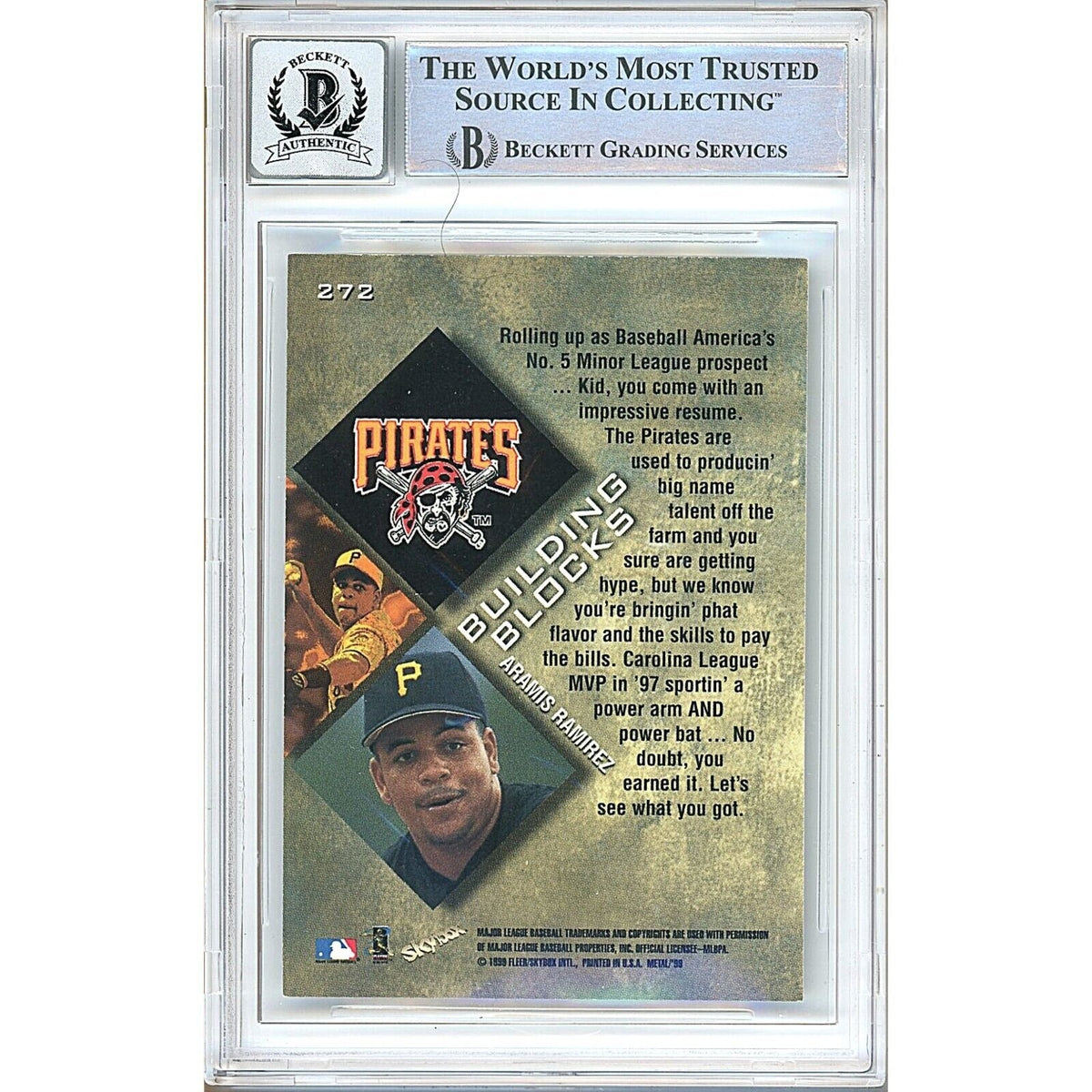 Aramis Ramirez Metal Universe Building Blocks Signed Trading Card Beckett BGS