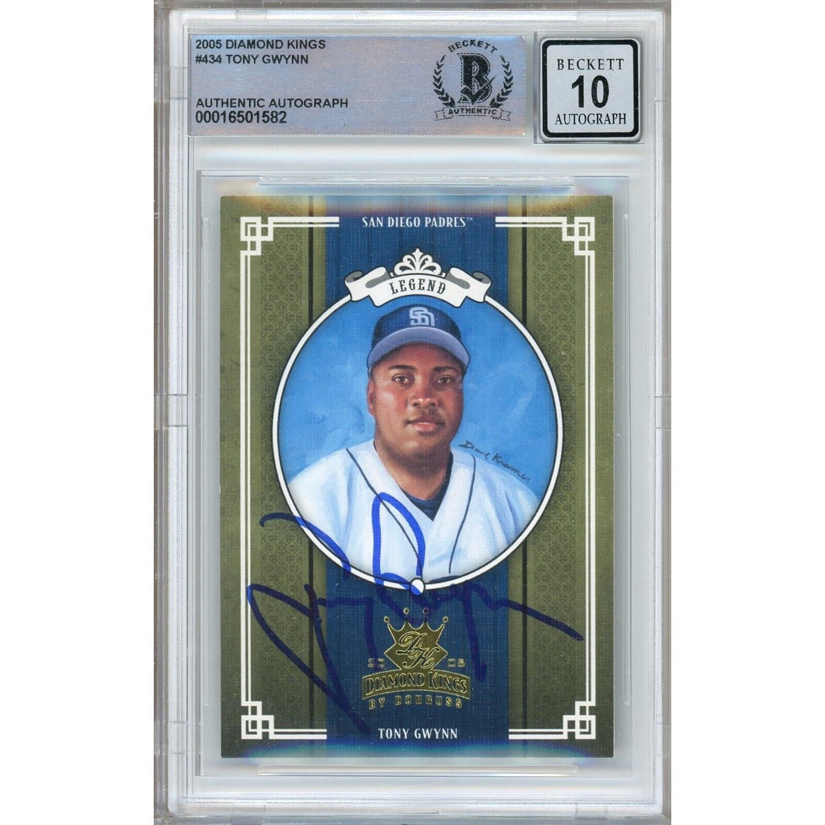 Tony Gwynn San Diego Padres Autographed Trading Card Beckett BGS