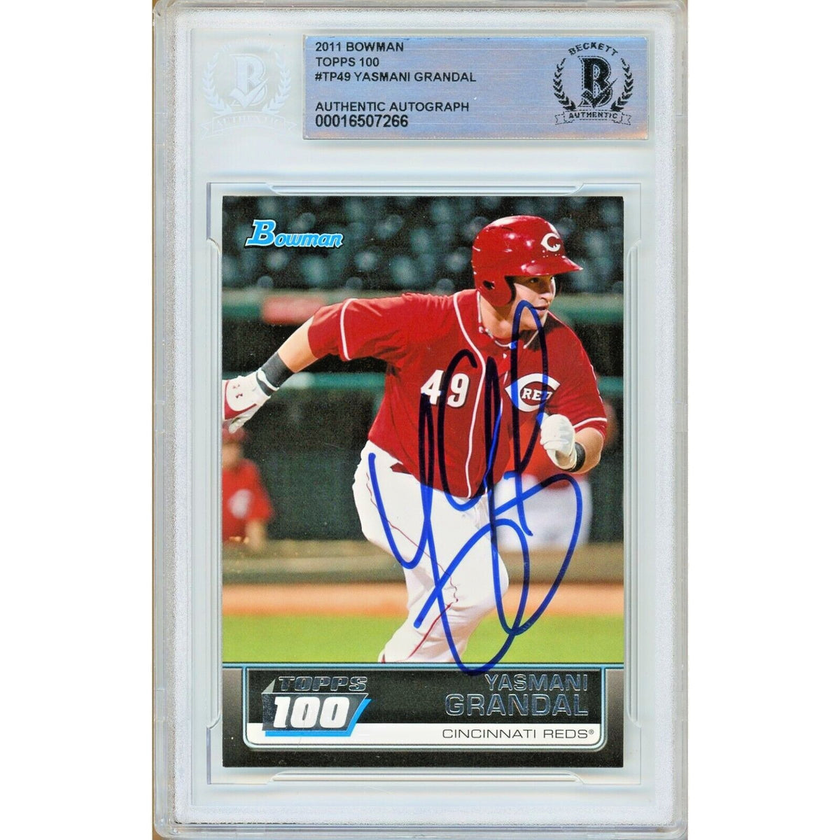 Yasmani Grandal Cincinnati Reds Signed Autographed Trading Card Beckett BAS