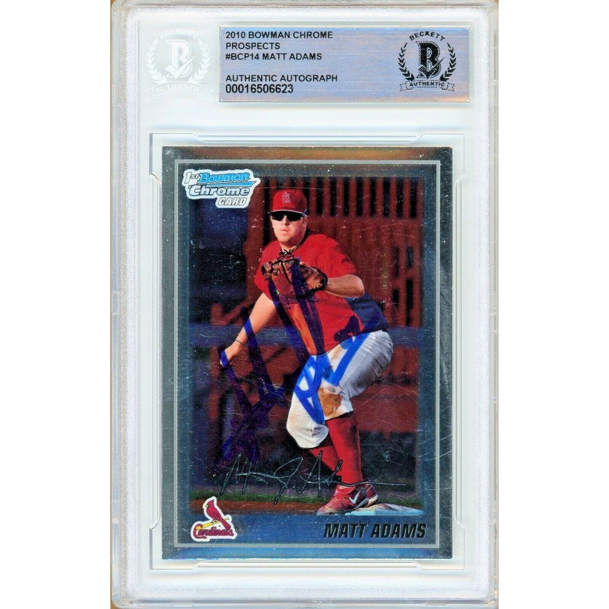 Matt Adams St Louis Cardinals Autographed Trading Card Beckett BAS