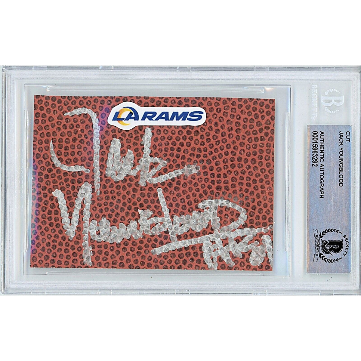 Jack Youngblood Autographed Football Signature Cut Beckett BAS