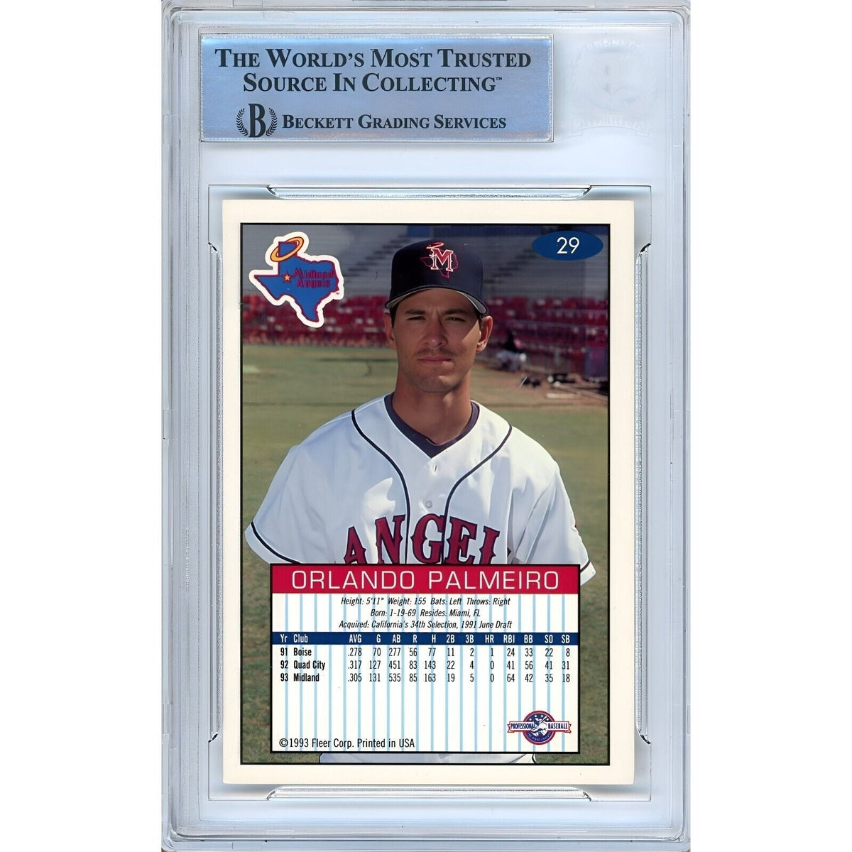 Orlando Palmeiro Signed Trading Card Beckett BAS