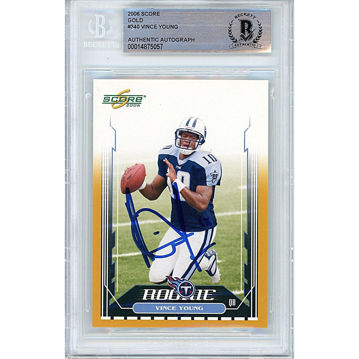 Vince Young Tennessee Titans Signed Autographed Trading Card Beckett BAS