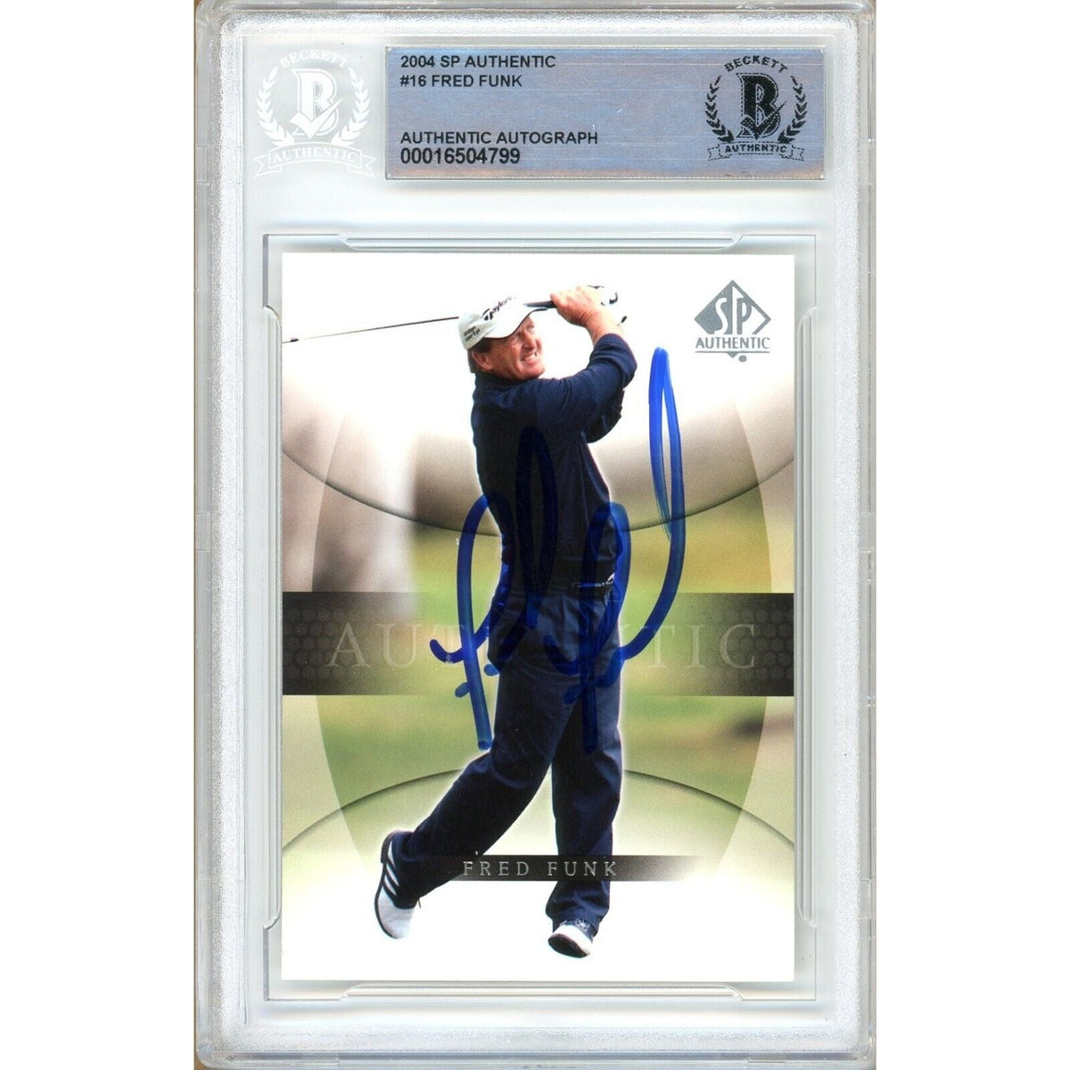 Fred Funk Upper Deck Autographed Trading Card Beckett BAS