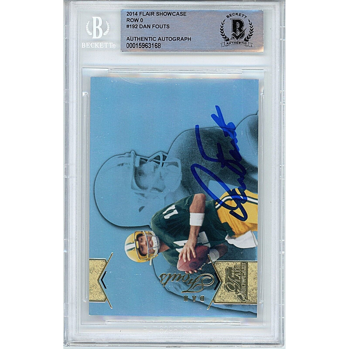 Dan Fouts Flair Showcase Signed Trading Card Beckett BAS