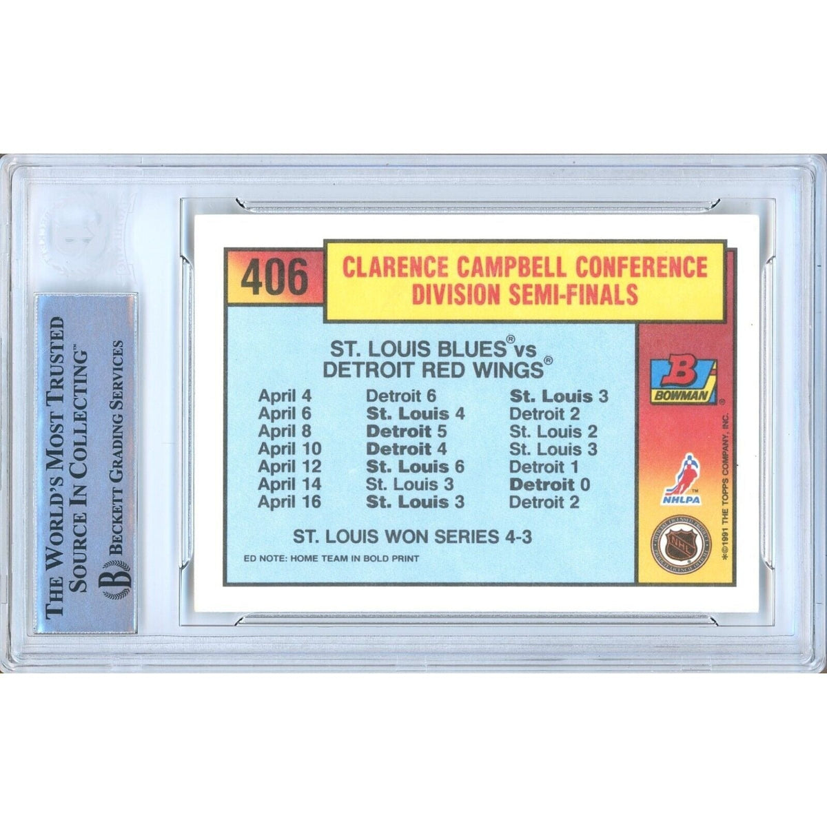 Adam Oates St Louis Blues Signed Trading Card Beckett BAS