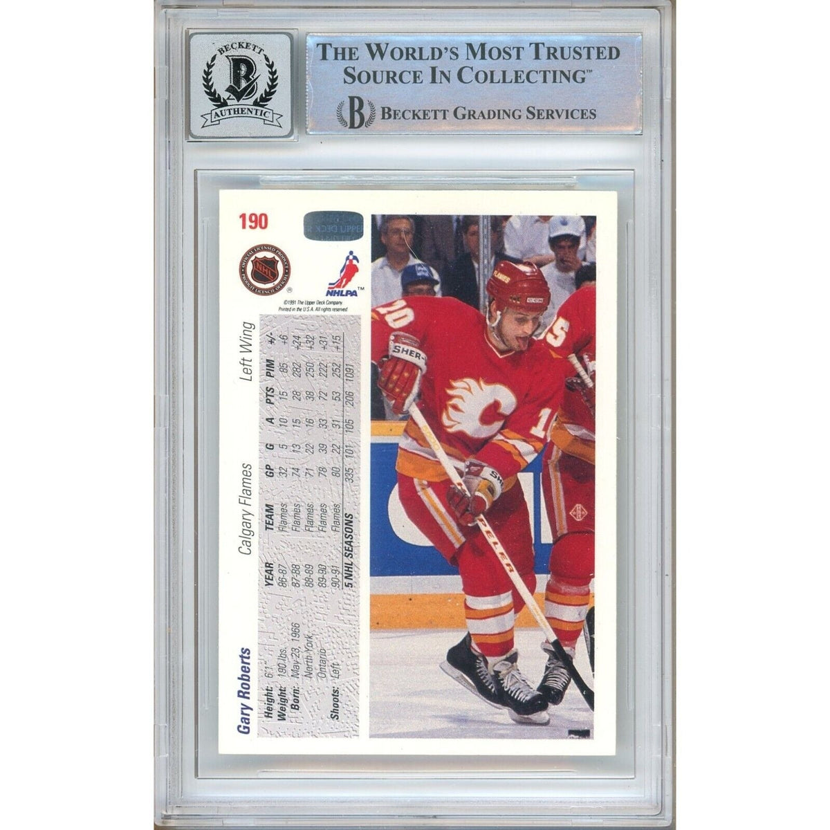 Gary Roberts Upper Deck Signed Trading Card Beckett BGS