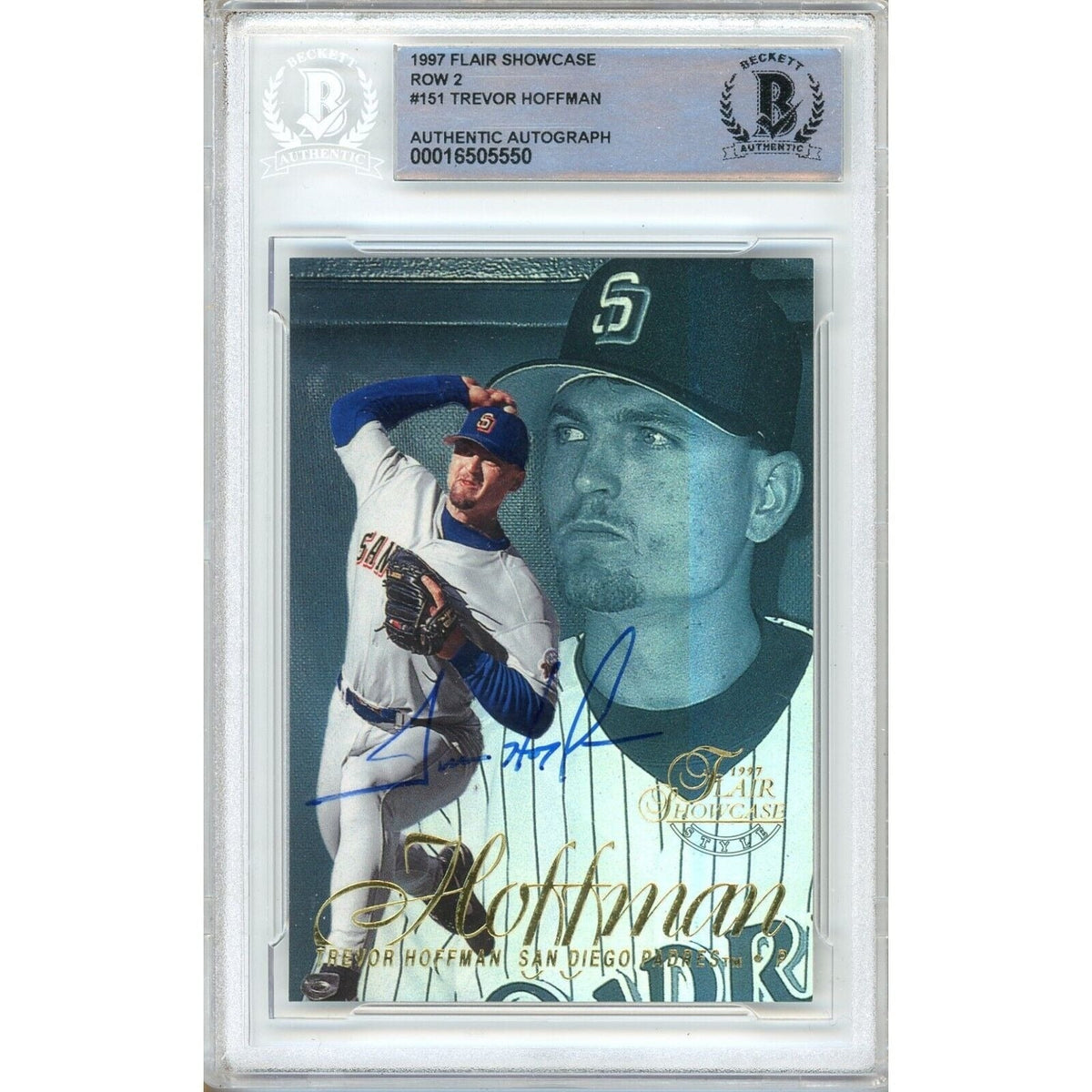 Trevor Hoffman San Diego Padres Autographed Trading Card Beckett BGS