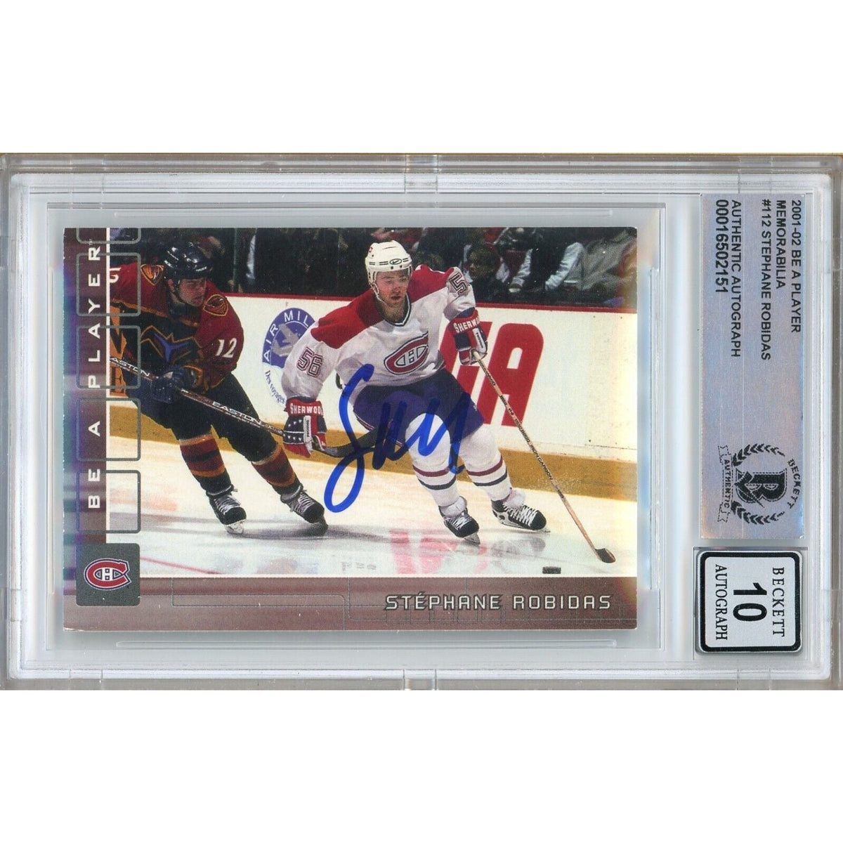 Stephane Robidas Montreal Canadiens Signed Autographed Trading Card Beckett BGS