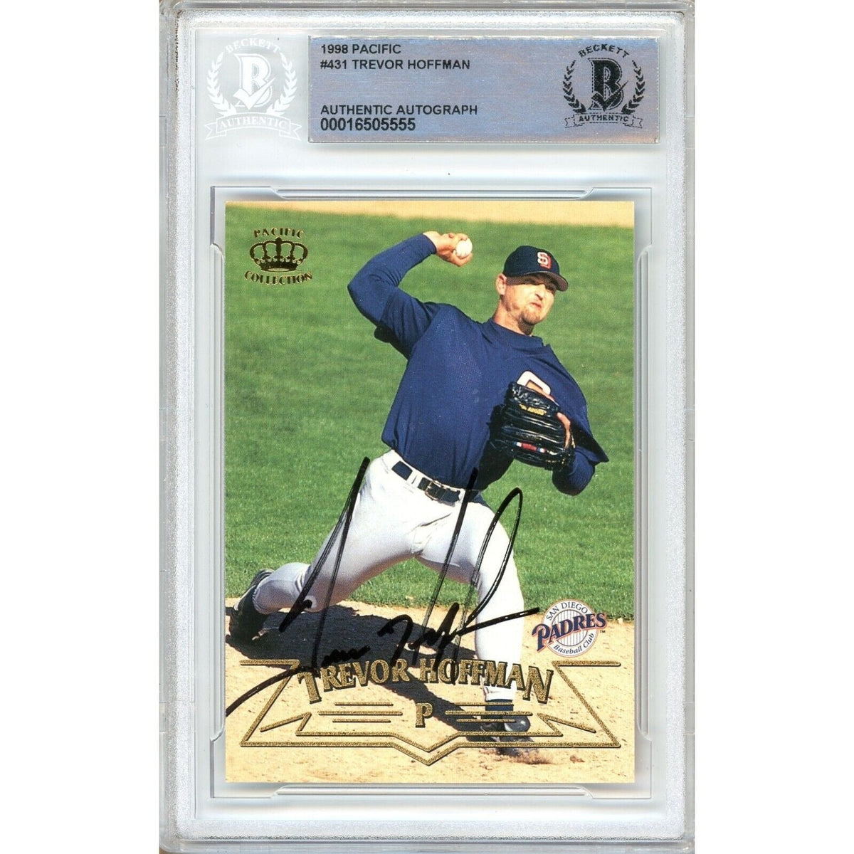 Trevor Hoffman San Diego Padres Autographed Trading Card Beckett BGS