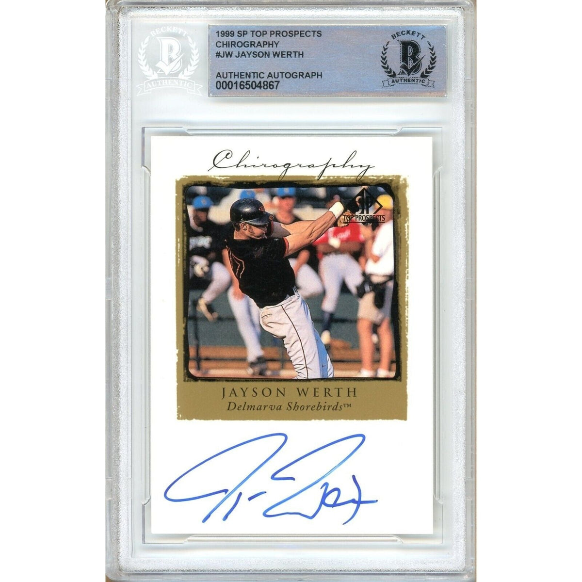Jayson Werth Upper Deck Autographed Trading Card Beckett BAS