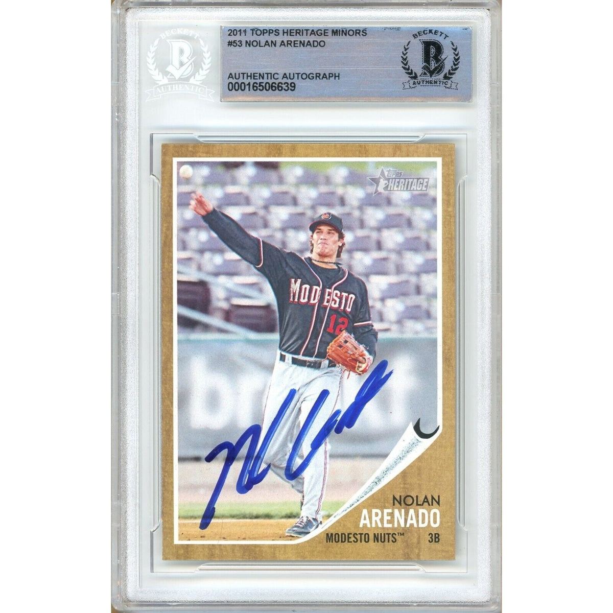 Nolan Arenado Signed Autographed Trading Card Beckett BAS