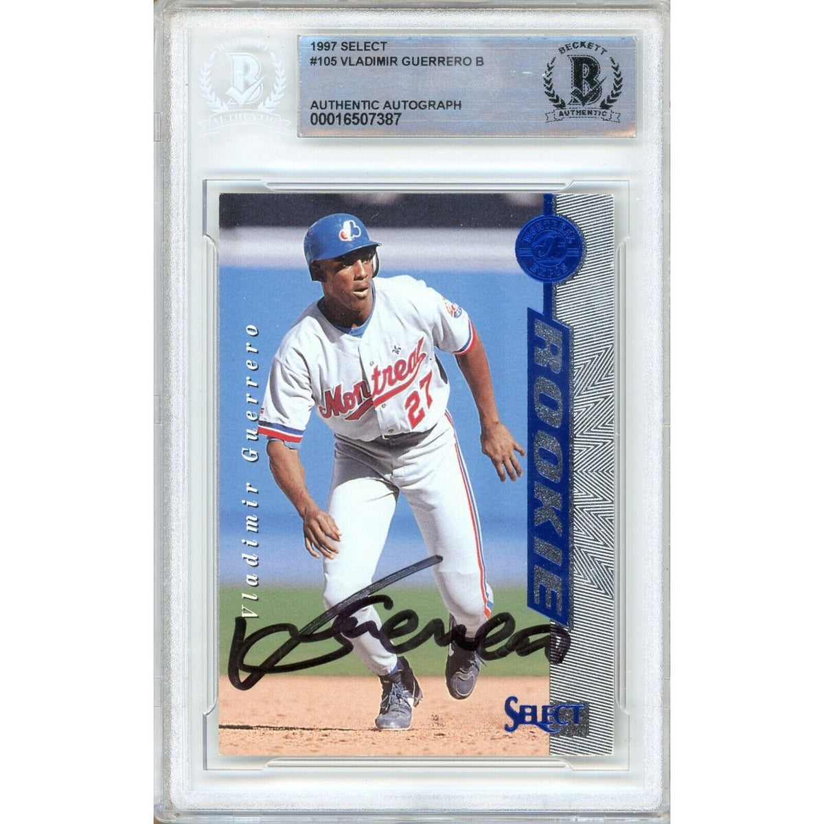 Vladimir Guerrero Montreal Expos Signed Autographed Trading Card Beckett BGS