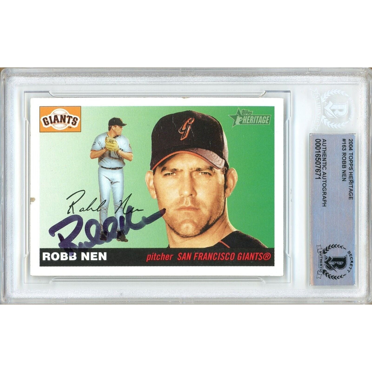 Robb Nen San Francisco Giants Autographed Trading Card Beckett BAS